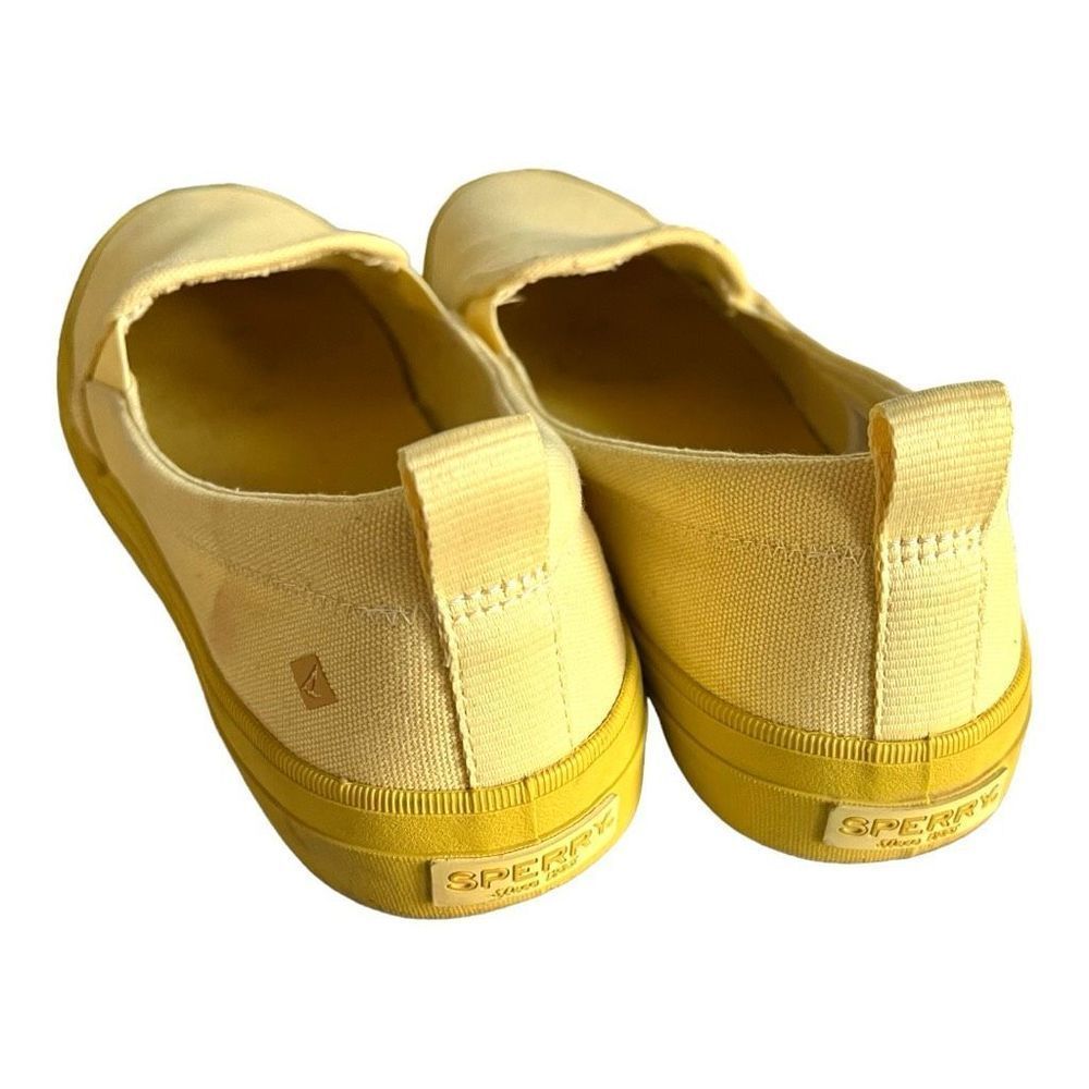 Womens Sperry Crest TG Yellow Canvas Laceless Slip-On Sneakers Boat Shoes - 9.5 - Picture 5 of 7